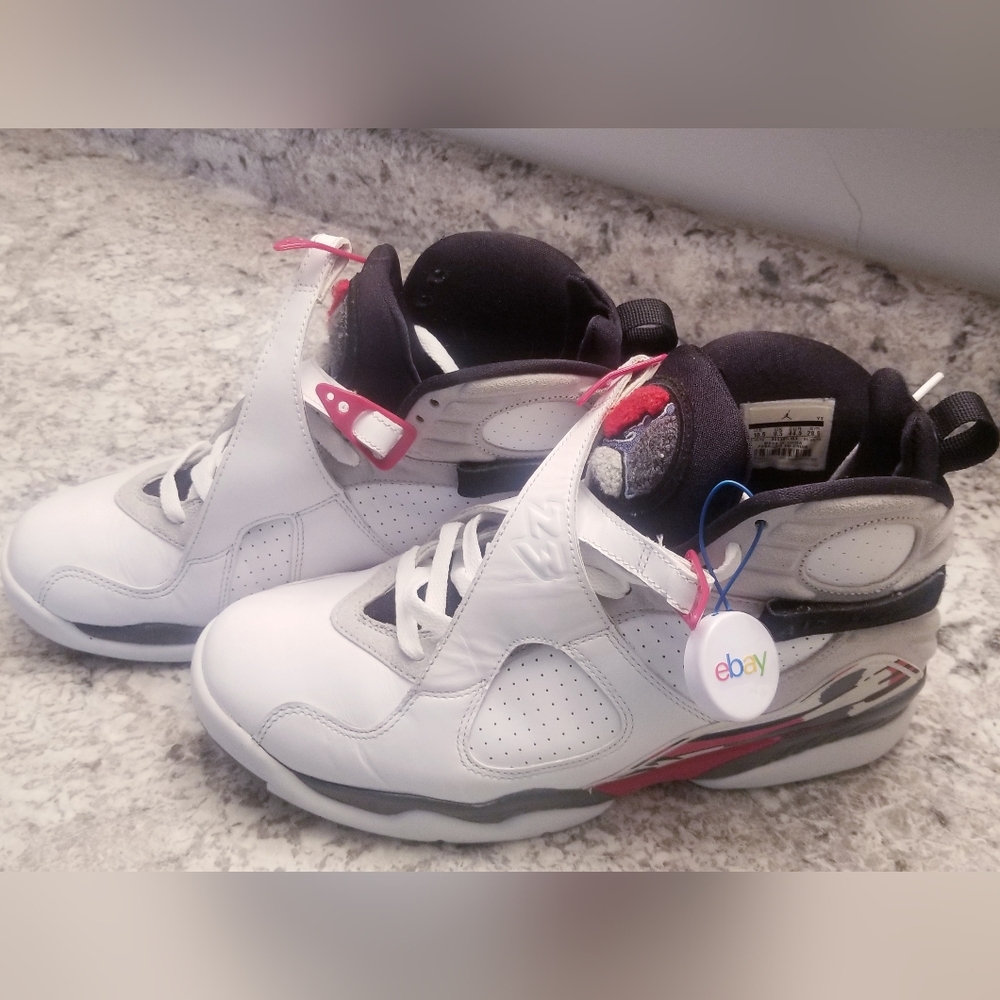 JORDAN 8 VIII BUGS BUNNY HARE 10.5 NIKE AIR WHITE GREY RED AUTHENTICATED GENUINE
